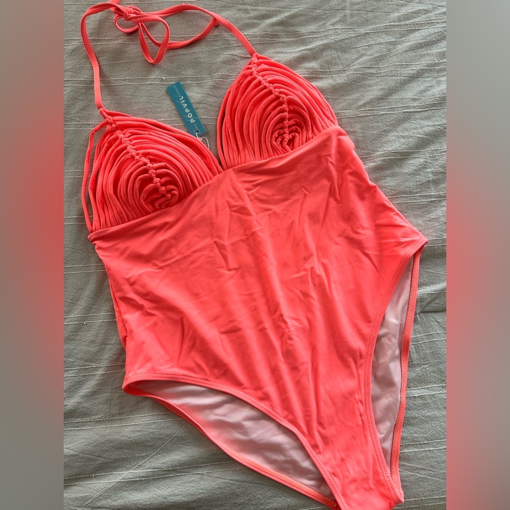 NWT Popvil Neon Pink Coral Swimsuit